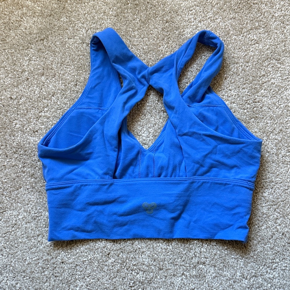 Blue Racerback Sports Bra - Picture 2 of 5
